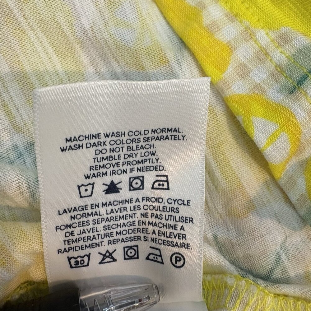 Lands End Slub Jersey 3/4 Sleeve Top Lemon Print SZ Medium 10-12 Summer, Comfort - Picture 10 of 10